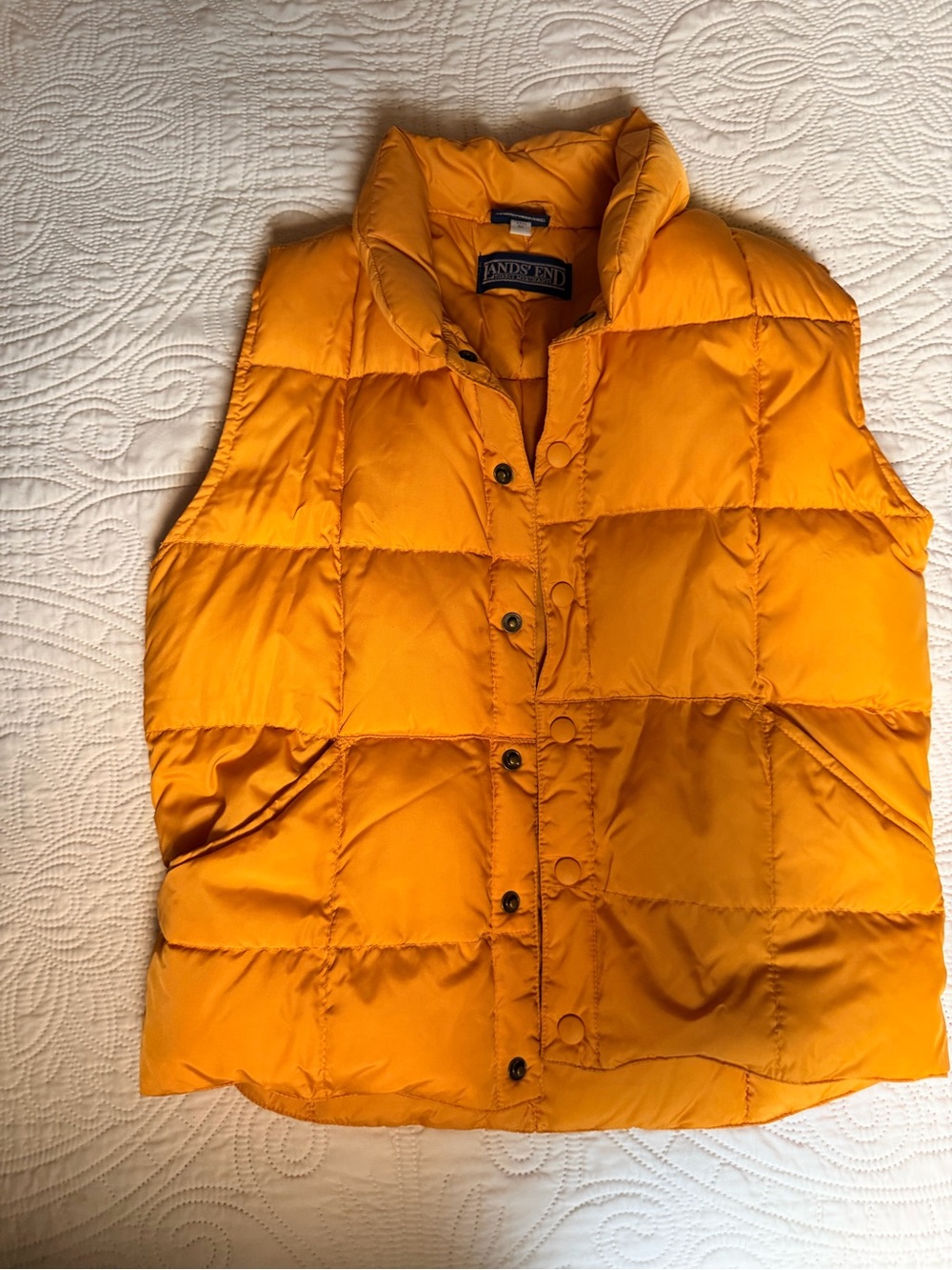 Lands' End Golden Yellow Quilted Puffer Vest